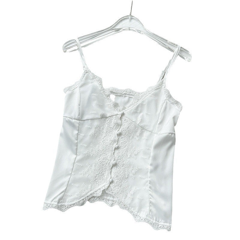 Amara Lace-Satin Slip Cami