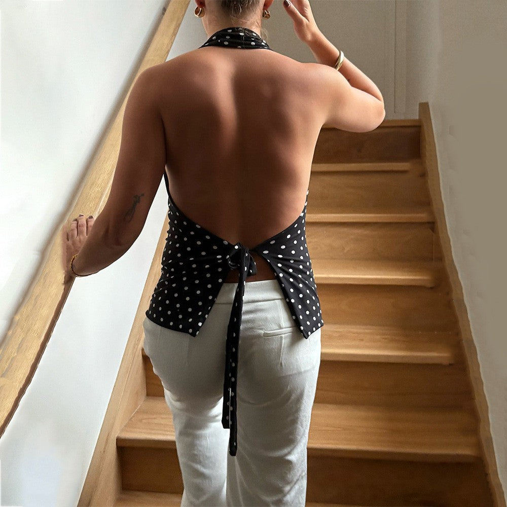 Celestia Polka Dot Halter Top