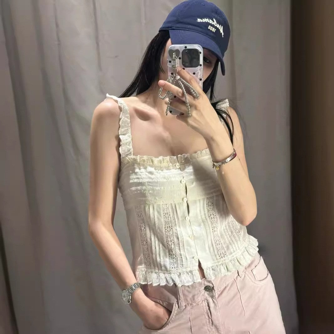 Liora Embroidered Ruffle Cami