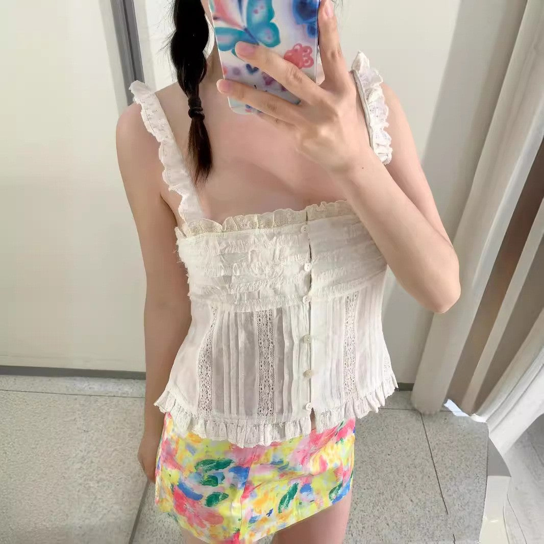 Liora Embroidered Ruffle Cami